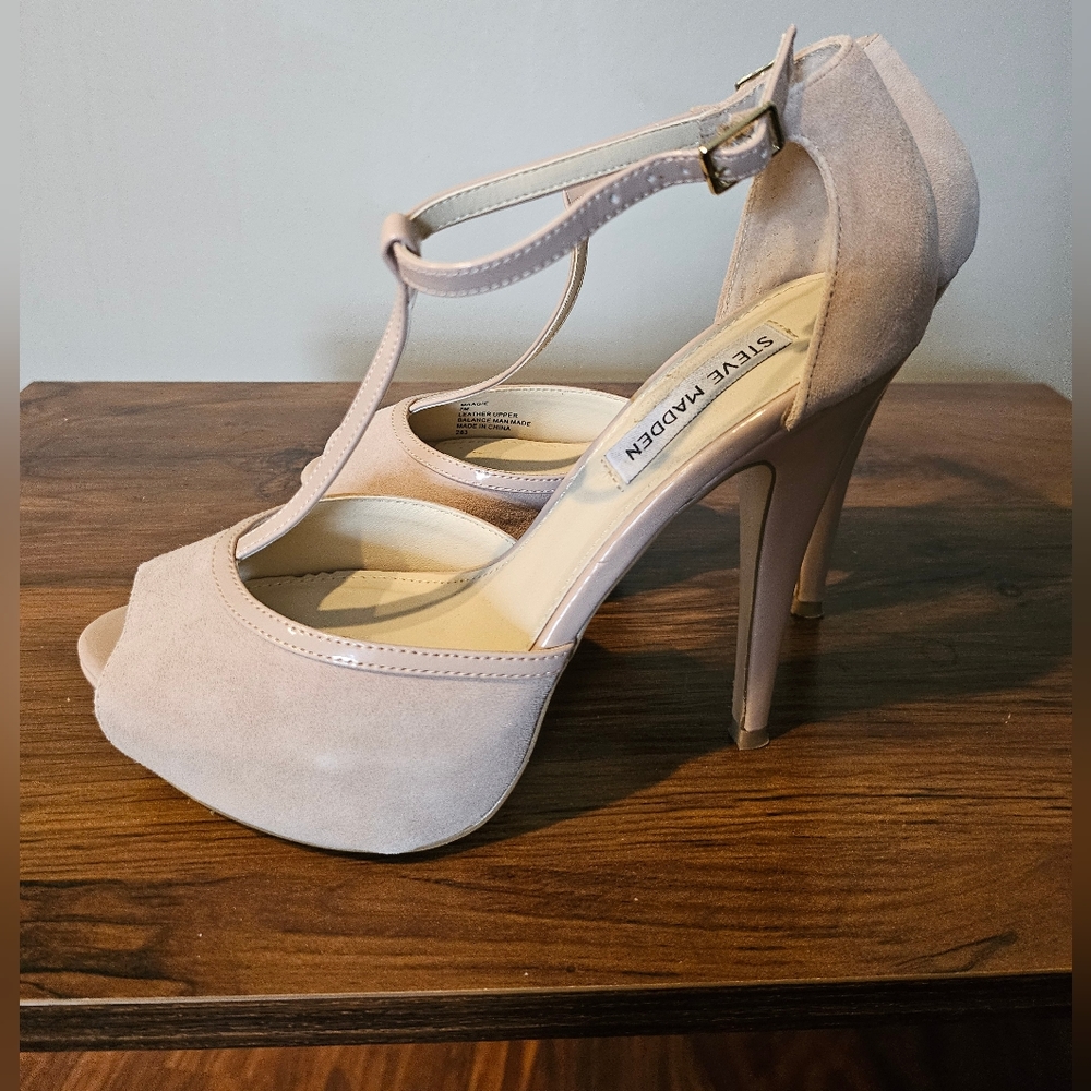 Steve Madden T-Strap Platform Open Toe Heels - image 7